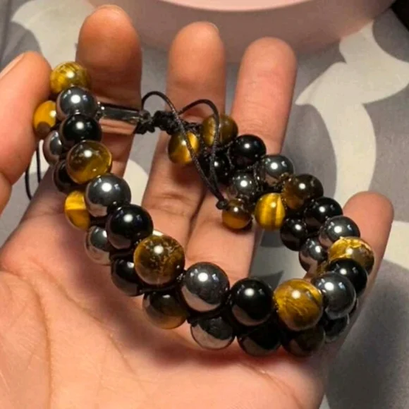 Black and Brown Beaded Bracelet - Picture 5 of 5